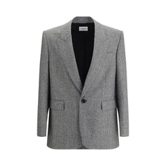 Saint Laurent Prince de Galles wool flannel Blazer - Sport Jackets