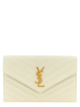 Saint Laurent White Calfskin Clutch Bag
