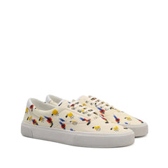 Saint Laurent White Canvas Low Top Sneakers - EU41/US8
