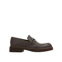 Salvatore Ferragamo Brown Calfskin Slip-On Loafers - EU43.5/US10.5