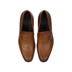 Salvatore Ferragamo Brown Leather Slip-On Loafers