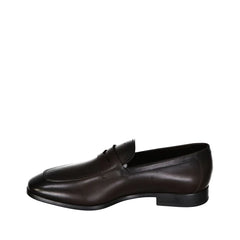 Salvatore Ferragamo Brown Leather Slip-On Loafers