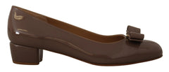 Salvatore Ferragamo Brown Naplak Calf Leather Pumps Shoes - EU35/US4.5