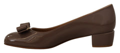 Salvatore Ferragamo Brown Naplak Calf Leather Pumps Shoes - EU35/US4.5