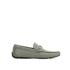 Salvatore Ferragamo Gray Calfskin Slip-On Loafers - EU43/US10