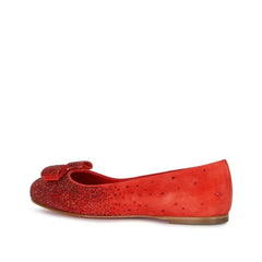 Salvatore Ferragamo Red Calfskin Ballet Flats