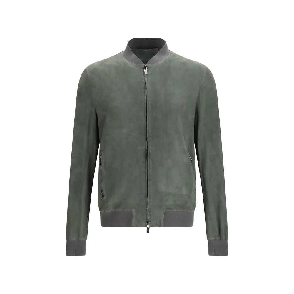 Salvatore Santoro Bicolor Calf Leather Bos Taurus Bomber