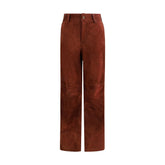 Salvatore Santoro Bordeaux Leather Casual Pants - IT42 | L