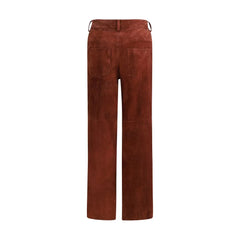 Salvatore Santoro Bordeaux Leather Casual Pants - IT42 | L