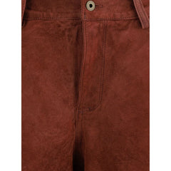Salvatore Santoro Bordeaux Leather Casual Pants - IT42 | L