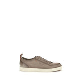 Santoni Beige Calf Leather Bos Taurus Low Top Sneakers - Sneakers