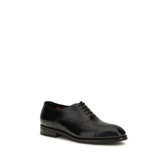 Santoni sorte kalveskind Bos Taurus oxfords og derbies