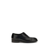 Santoni Black Calf Leather Bos Taurus Oxfords And Derbies
