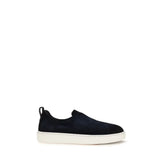 Santoni Blue Calf Leather Bos Taurus Sneakers - EU40/US7