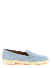 Santoni Blue Calfskin Slip-On Loafers - EU39.5/US9.5