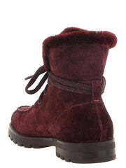 Santoni Bordeaux Calfskin Ankle Boots