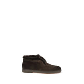 Santoni Brown Calf Leather Bos Taurus Ankle Boots - EU40/US10