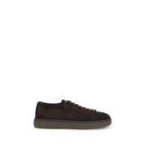 Santoni Brown Calf Leather Bos Taurus Sneakers