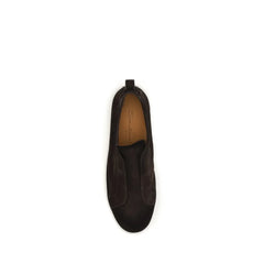Santoni Brown Calf Leather Bos Taurus Sneakers - EU40/US7