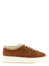 Santoni Brown Goatskin Low Top Sneakers - EU39/US9