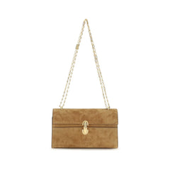 Savette Beige Calf Leather Bos Taurus Shoulder Bag