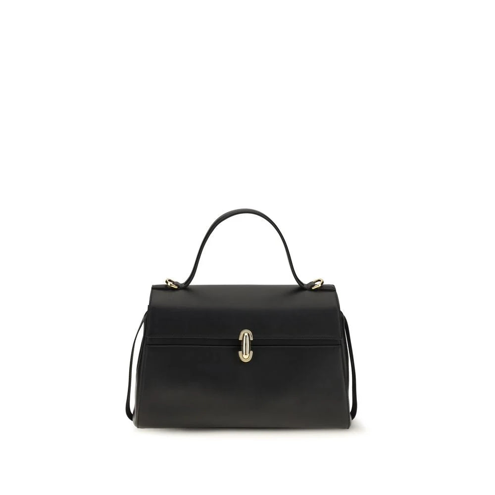 Savette Black Calf Leather Bos Taurus Shoulder Bag