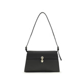 Savette Black Calf Leather Bos Taurus Shoulder Bag