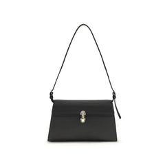 Savette Black Calf Leather Bos Taurus Shoulder Bag