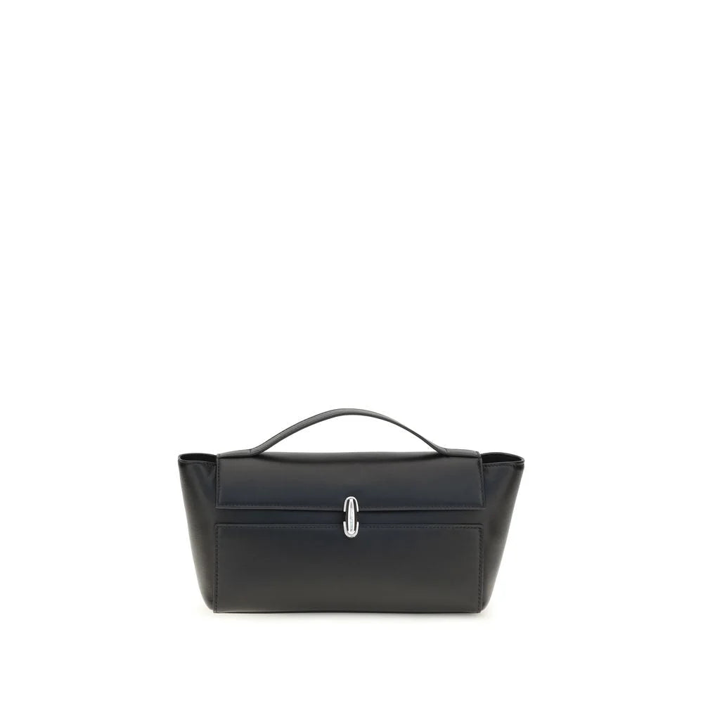Savette Black Calf Leather Bos Taurus Shoulder Bag