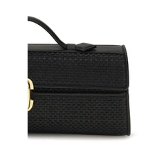 Savette Black Raffia Handbag