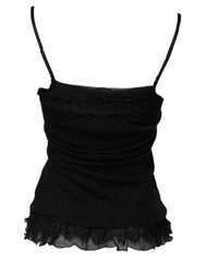 Scervino Street Black Wool Sleeveless Square Neck Tank Top - IT38 | XS - Tank Tops