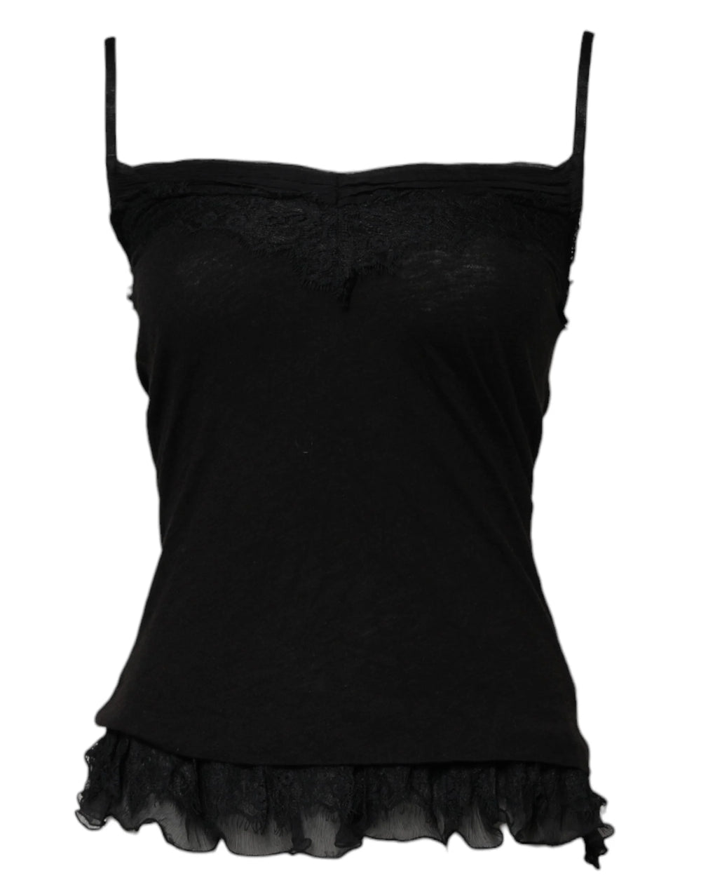 Scervino Street Black Wool Sleeveless Square Neck Tank Top - IT38 | XS - Tank Tops