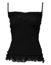 Scervino Street Black Wool Sleeveless Square Neck Tank Top - IT38 | XS - Tank Tops
