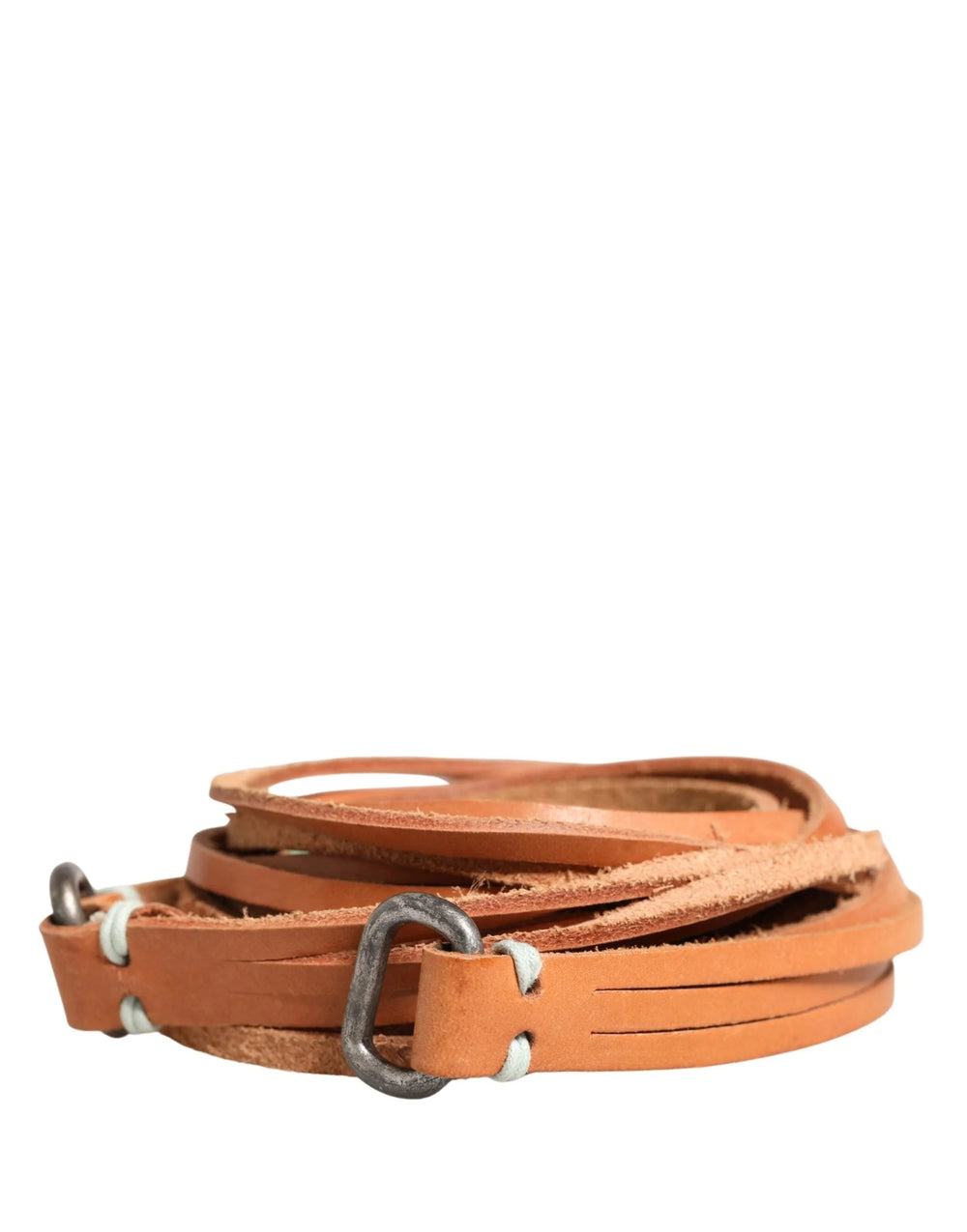 Scervino Street Brown Leather Silver Tone Buckle Waist Belt - S