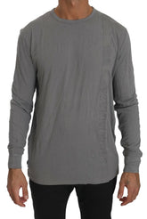 Scervino Street Cotton Gray Round Neck Pullover Top Sweater - IT48 | M