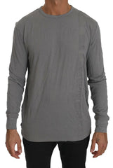 Scervino Street Cotton Gray Round Neck Pullover Top Sweater - IT48 | M