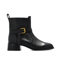 See By Chloé Black Calfskin Ankle Boots - EU37/US7