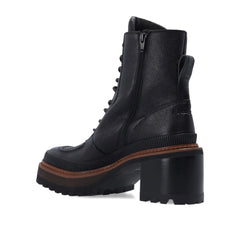 See By Chloé Black Calfskin Lace-Up Boots - EU35/US5