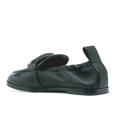 See By Chloé Black Calfskin Slip-On Loafers - EU35/US5