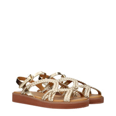 See By Chloé Gold Polyethylene Flat Sandals - EU40/US10