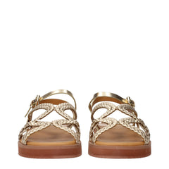 See By Chloé Gold Polyethylene Flat Sandals - EU40/US10