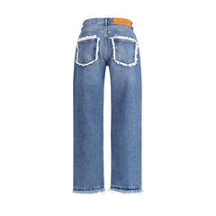 SÉFR Blue Cotton Straight-Leg Jeans