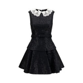 Self-Portrait Black Polyester Casual Dress