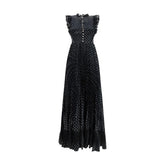 Self-Portrait Black Polyester Casual Dress