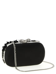 Self-Portrait Black Polyester Clutch Bag