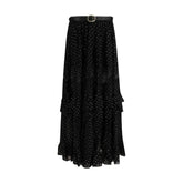 Self-Portrait Black Viscose Long Skirt - 8