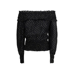 Self-Portrait Black Viscose Top