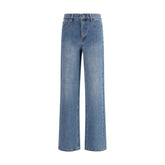Self-Portrait Blue Cotton Straight-Leg Jeans
