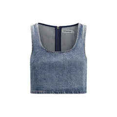 Self-Portrait Blue Cotton Top