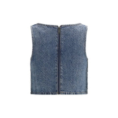 Self-Portrait Blue Cotton Top